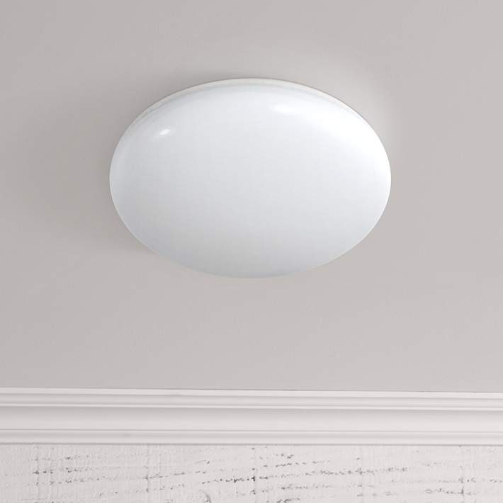 Motion Sensor Dusk-to-Dawn LED Flushmount Button #1F109 | Lamps Plus