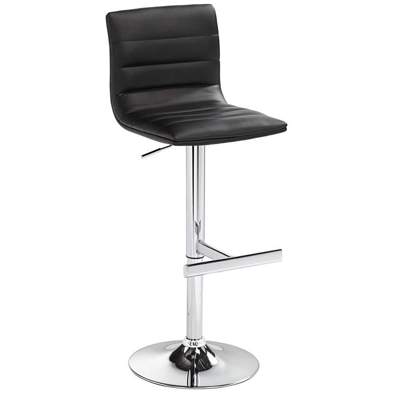 Image 2 Motivo Black Faux Leather Adjustable Swivel Bar Stool