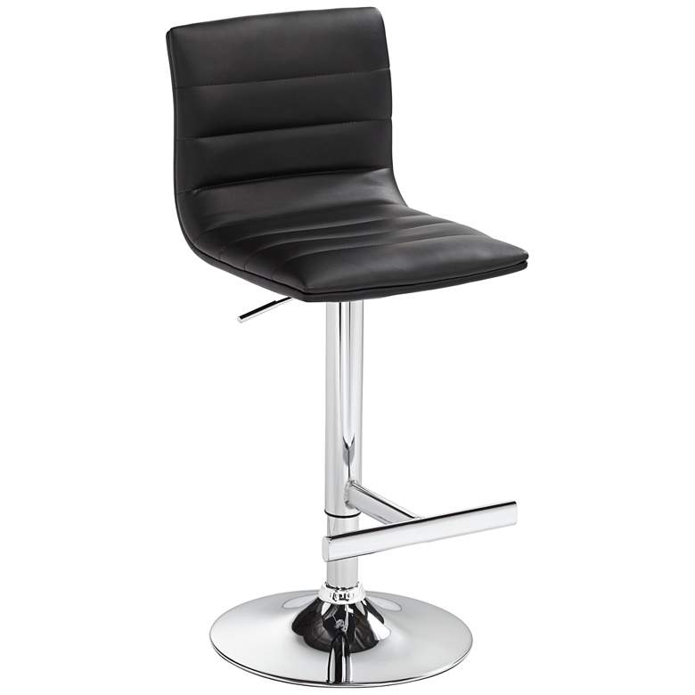 Image 6 Motivo Black Faux Leather Adjustable Swivel Bar Stool more views