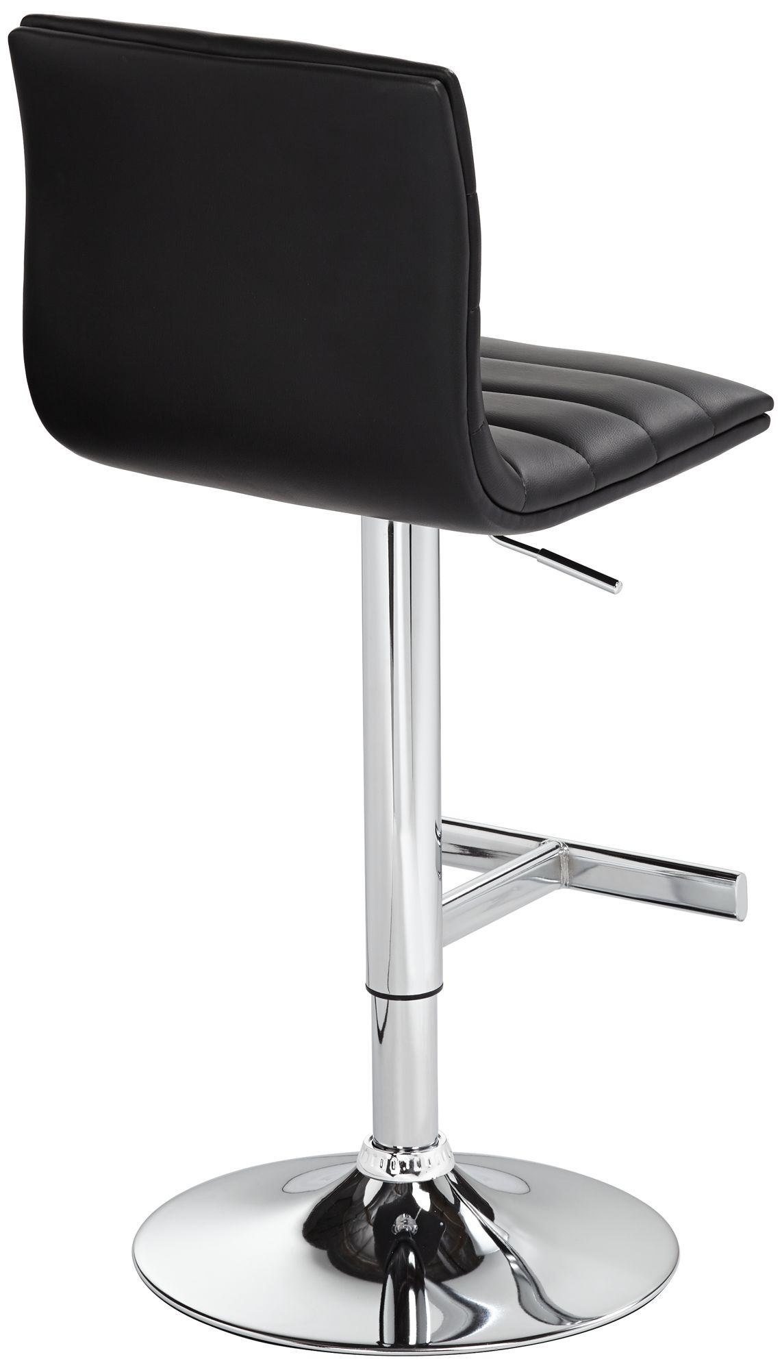 Motivo Black Faux Leather Adjustable Swivel Bar Stool