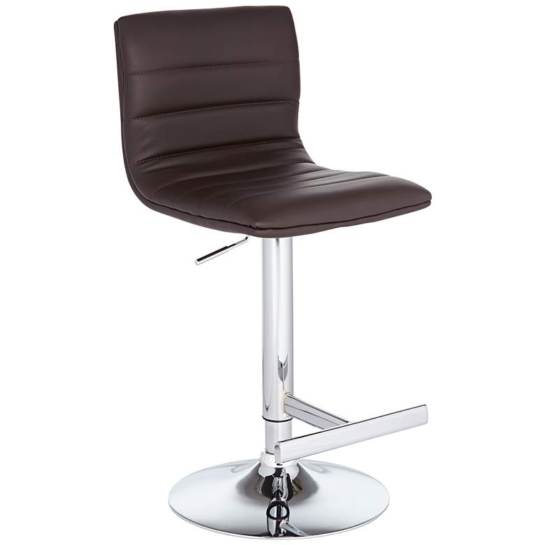 Image 3 Motivo Brown Faux Leather Adjustable Swivel Bar Stool