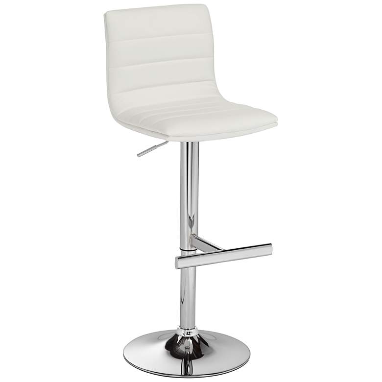 Image 2 Motivo White Faux Leather Swivel Seat Adjustable Barstool
