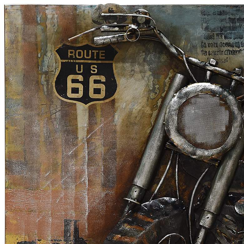 Image 4 Motorcycle 1 40 inch Square Metal Dimensional Wall Art more views