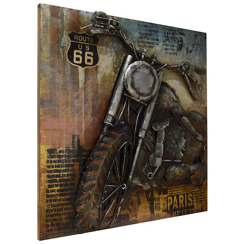 Image 6 Motorcycle 1 40 inch Square Metal Dimensional Wall Art more views