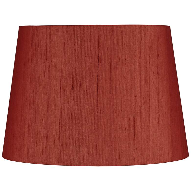 Image 1 Mottled Deep Red Silk Empire Lamp Shade 10.5x13x9 (Spider)