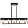 2_Mouillure 35" Wide Black and Brass 5-Light Island Chandelier