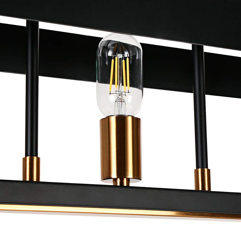 Image 4 Mouillure 35" Wide Black and Brass 5-Light Island Chandelier more views