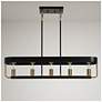 4_Mouillure 35" Wide Black and Brass 5-Light Island Chandelier more views