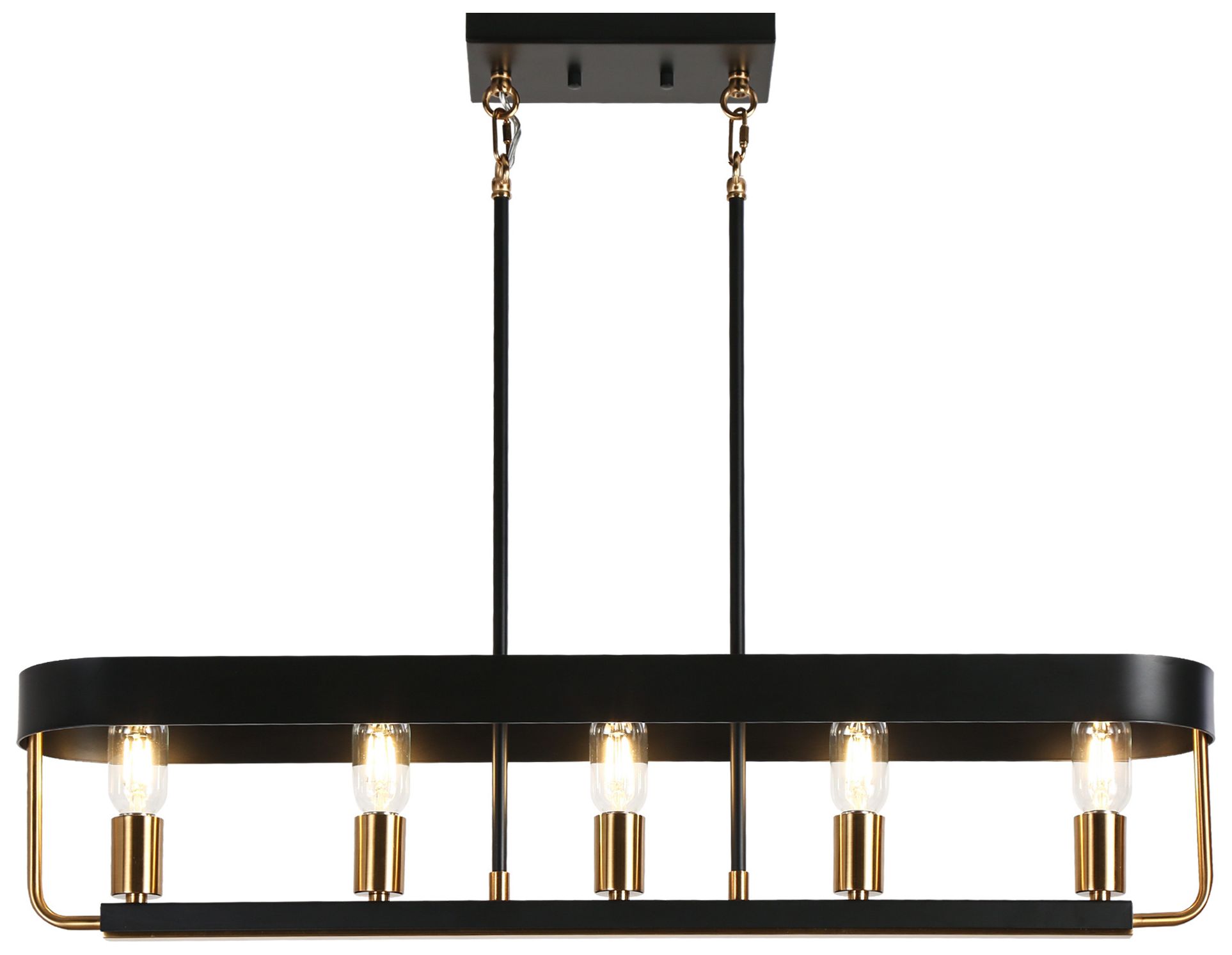 Image 2 Mouillure 5-Light Black Gold Island Chandelier