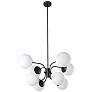 Moultrie 33" Wide 8-Light Black Pendant With Opal Glass Shades