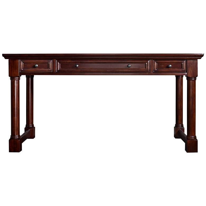 Image 1 Mount View 60" Wide Cherry Cobblestone Laptop Writing Desk