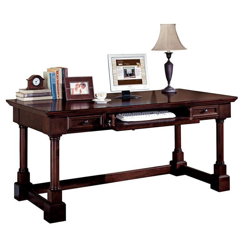 Image 1 Mount View 66 inch Wide Cherry Cobblestone Office Writing Desk