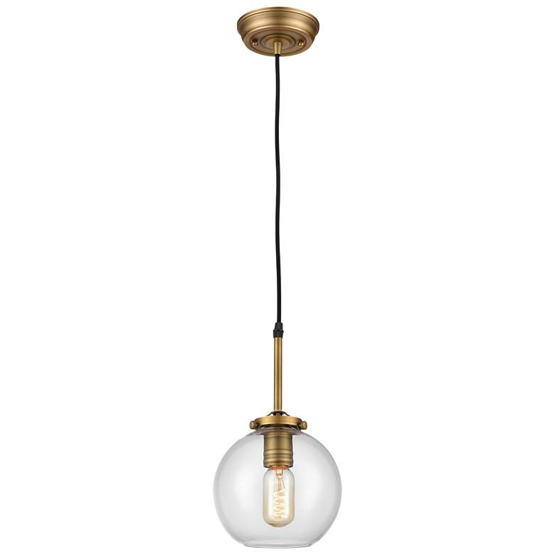 Image 1 Mountain Creek 7 Wide 1-Light Mini Pendant Aged Brass