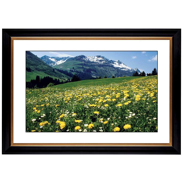 Image 1 Mountain Flower Meadow Giclee 41 3/8 inch Wide Wall Art