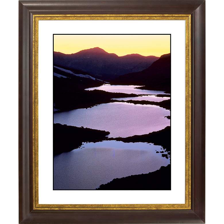 Image 1 Mountain Lakes Gold Bronze Frame Giclee 20 inch High Wall Art