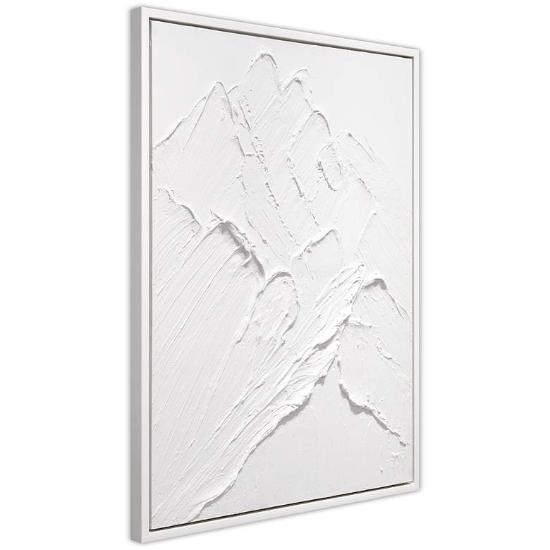 Image 3 Mountain Majesty Heavily Textured Hand Painted White Framed Canvas Wall Art more views