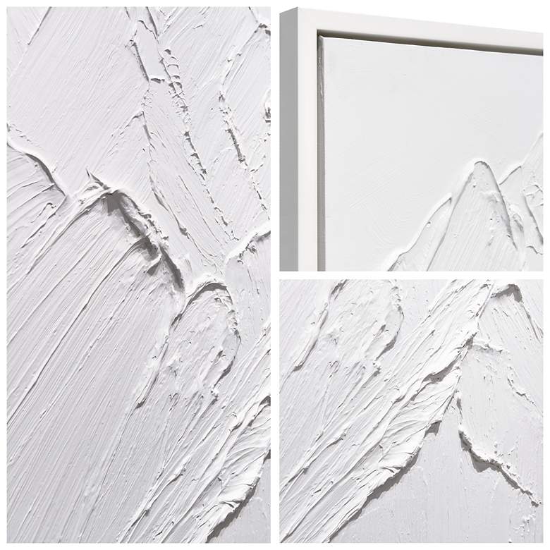 Image 4 Mountain Majesty Heavily Textured Hand Painted White Framed Canvas Wall Art more views