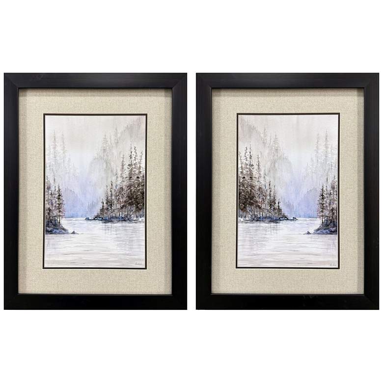 Image 1 Mountain River 20"W x 26"H Modern Framed Art Set of 2
