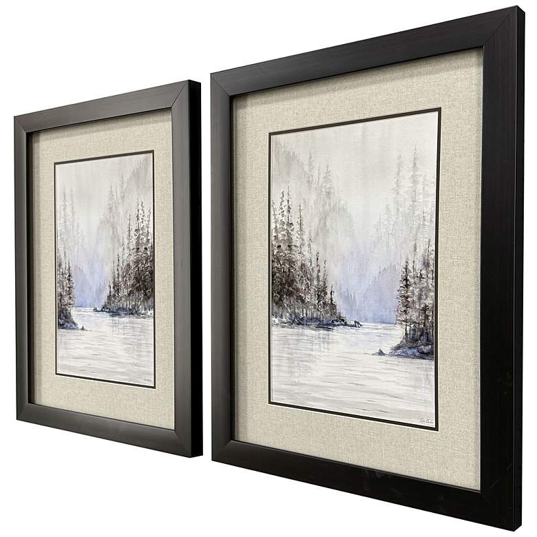 Image 2 Mountain River 20"W x 26"H Modern Framed Art Set of 2 more views