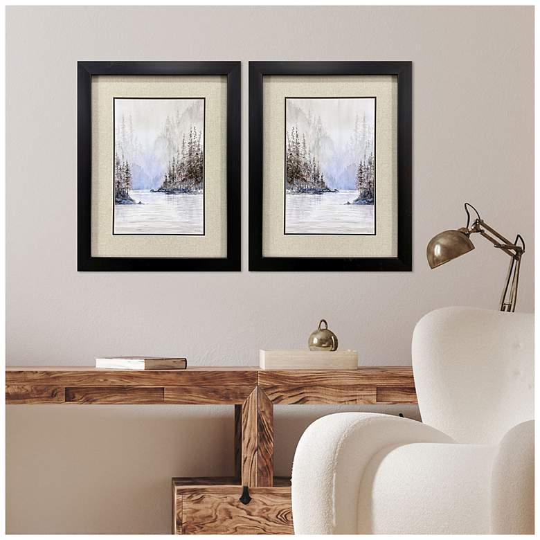 Image 4 Mountain River 20"W x 26"H Modern Framed Art Set of 2 more views