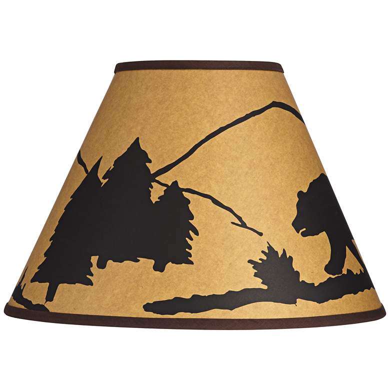 Image 3 Mountain Scene Brown Paper Empire Shade 6x14x10 (Spider) more views