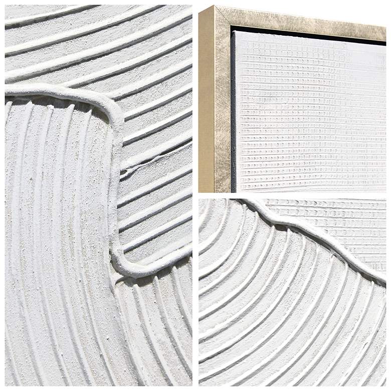 Image 4 Mountain Serenity Textured Hand Painted White Framed Canvas Wall Art more views