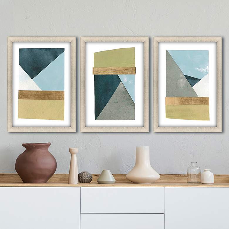 Image 1 Mountain View Collage 27 inch Wide 3-Piece Framed Wall Art Set