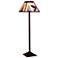 Mountain with Trout Mica Shade Floor Lamp