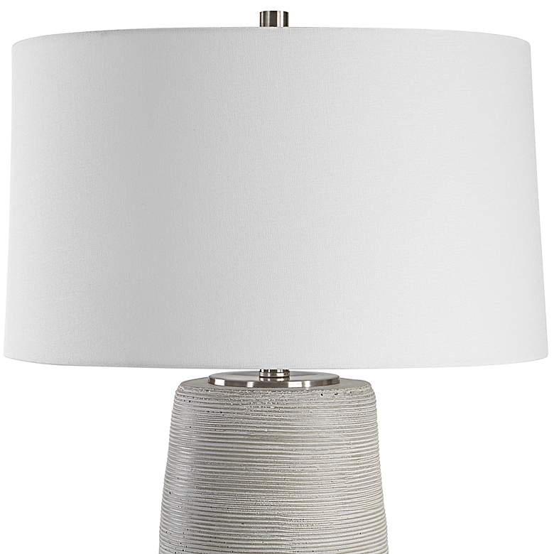 Image 5 Mountainscape Neutral Off-White and Gray Ceramic Table Lamp more views
