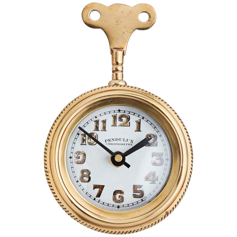 Image 1 Mouse 12 1/2"H Antique Brass Locomotive Retro Table Clock