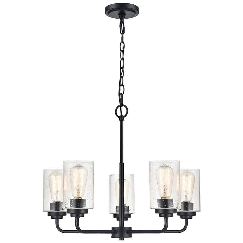 Image 6 Moven 20" Wide Matte Black 5-Light Chandelier more views
