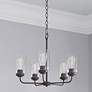 1_Moven 23" Wide Rubbed Bronze 5-Light Chandelier