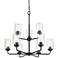 Moven 28" Wide Matte Black 9-Light Chandelier