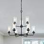 2_Moven 28" Wide Matte Black 9-Light Chandelier