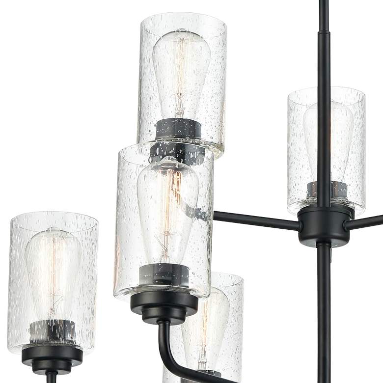 Image 4 Moven 28" Wide Matte Black 9-Light Chandelier more views