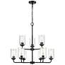 6_Moven 28" Wide Matte Black 9-Light Chandelier more views