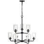 7_Moven 28" Wide Matte Black 9-Light Chandelier more views