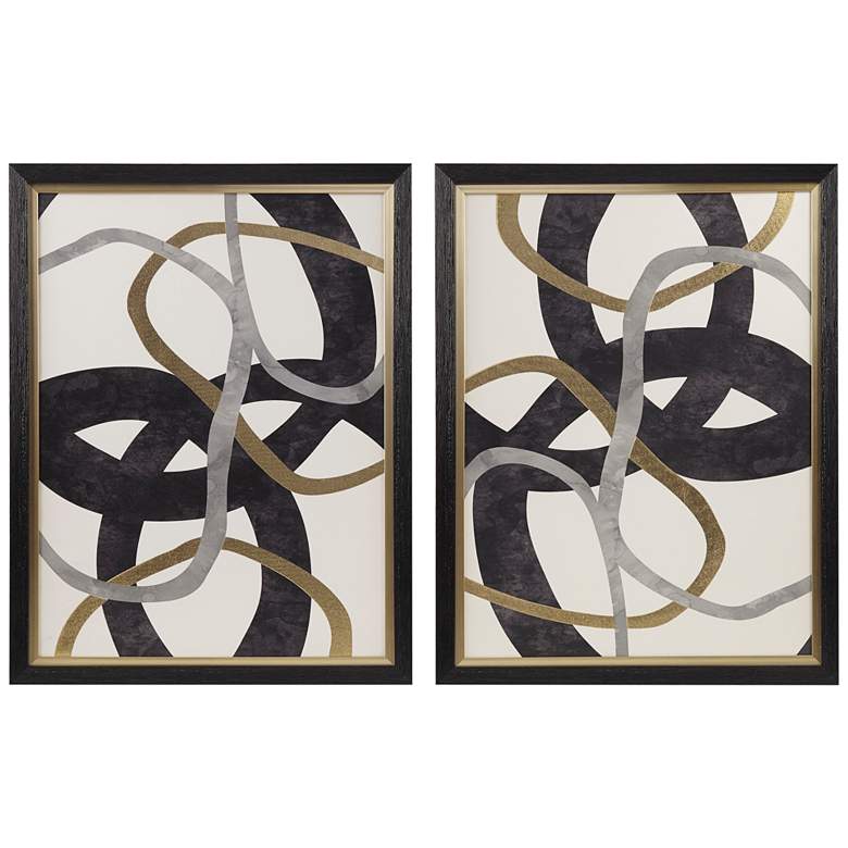 Image 2 Moving Midas 26 3/4 inch High Framed Canvas Wall Art Set of 2