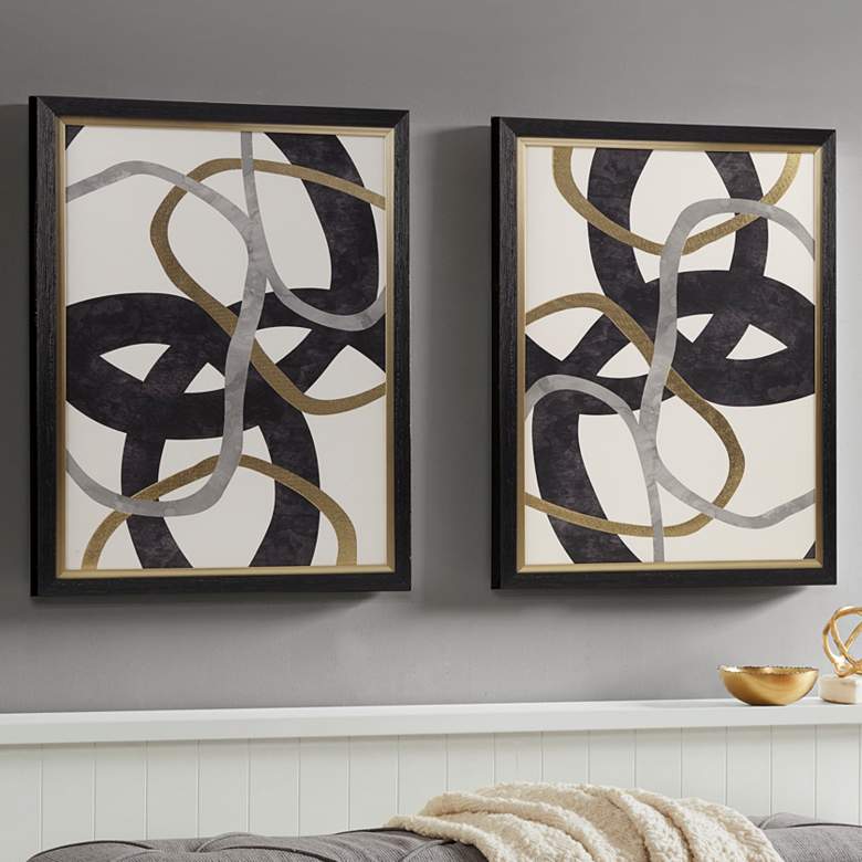 Image 1 Moving Midas 26 3/4" High Framed Canvas Wall Art Set of 2