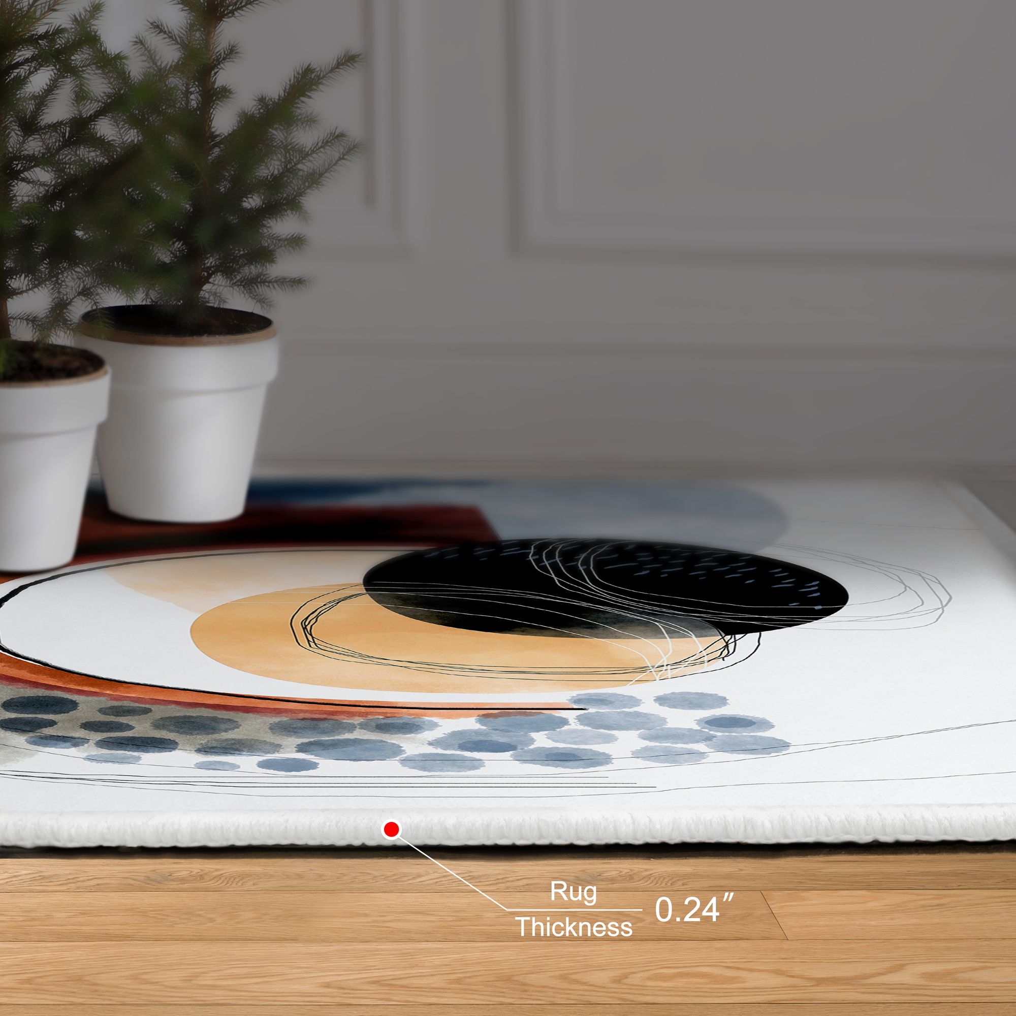 Image 6 Moving Mountains Washable Geometric Art Area Rug size 5'x8' more views