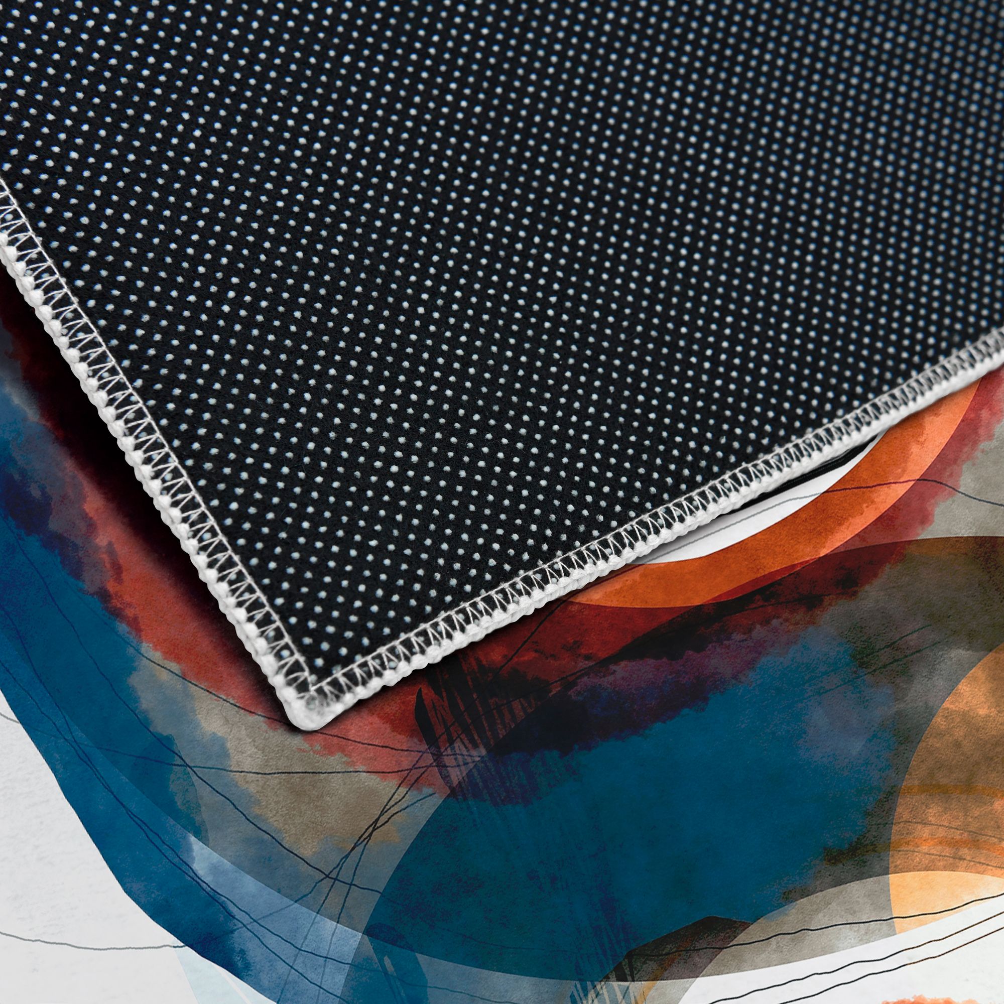 Image 4 Moving Mountains Washable Geometric Art Area Rug size 8'x10' more views