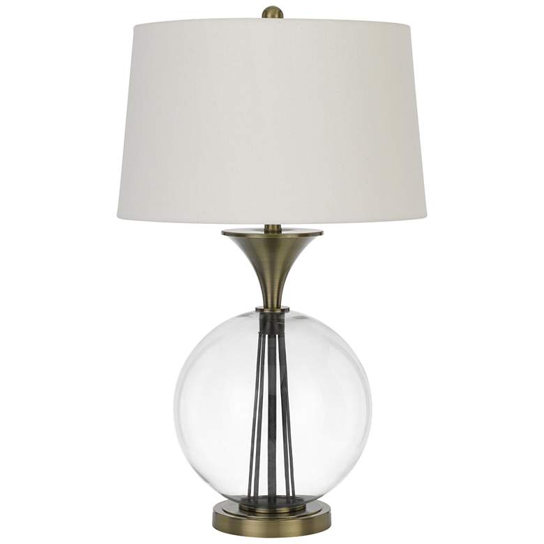 Image 2 Moxee Clear Glass and Antique Brass Table Lamp