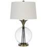 Moxee Clear Glass and Antique Brass Table Lamp