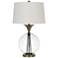 Moxee Clear Glass and Antique Brass Table Lamp