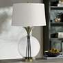 Thumbnail1 of Moxee Clear Glass and Antique Brass Table Lamp
