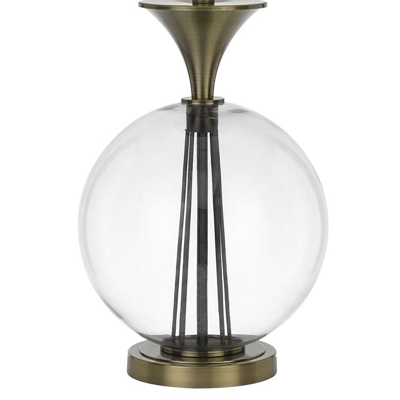 Image 4 Moxee Clear Glass and Antique Brass Table Lamp more views