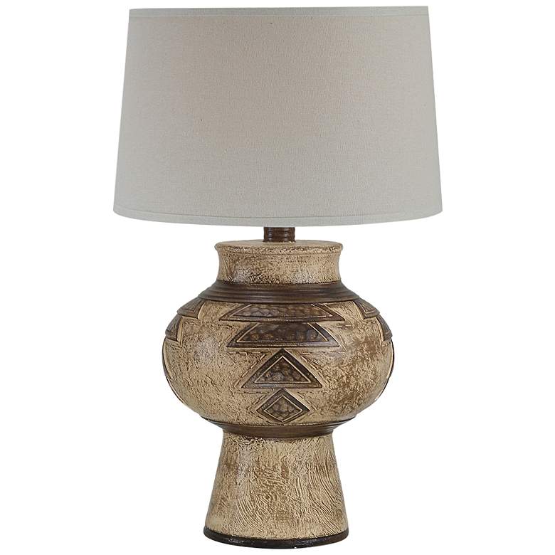 Image 2 Moxley Brown Hydrocal Urn Table Lamp