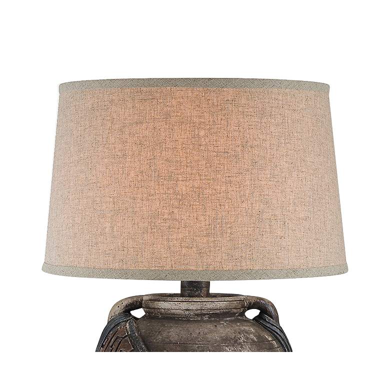 Image 3 Moxley Earthen Brown Hydrocal 2-Handle Jug Table Lamp more views