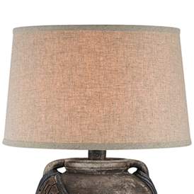 Image3 of Moxley Earthen Brown Hydrocal 2-Handle Jug Table Lamp more views