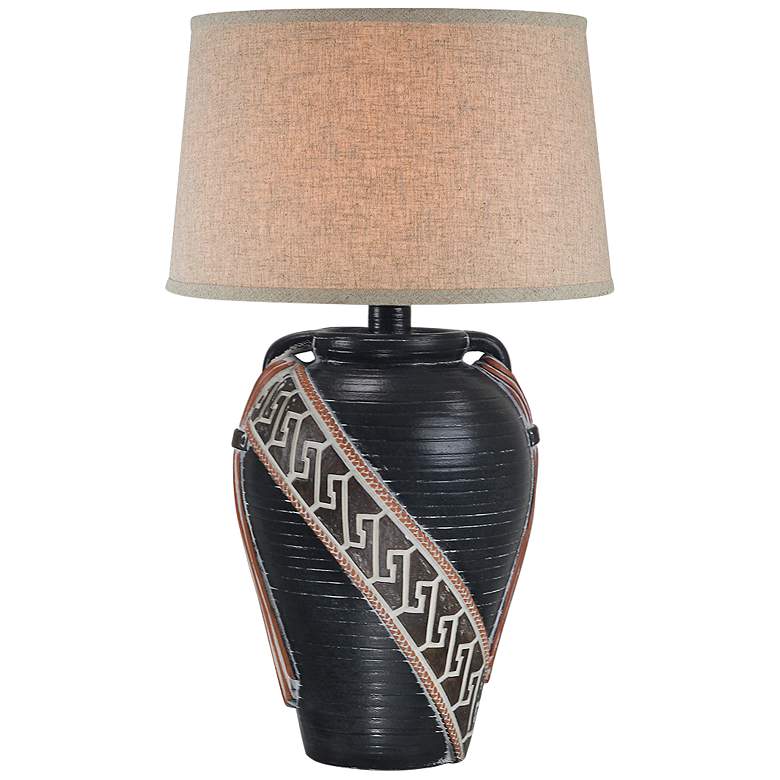 Moxley Obsidian Red Hydrocal 2-Handle Jug Table Lamp